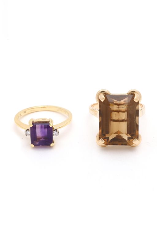 Two Gold and Gem-Set Rings