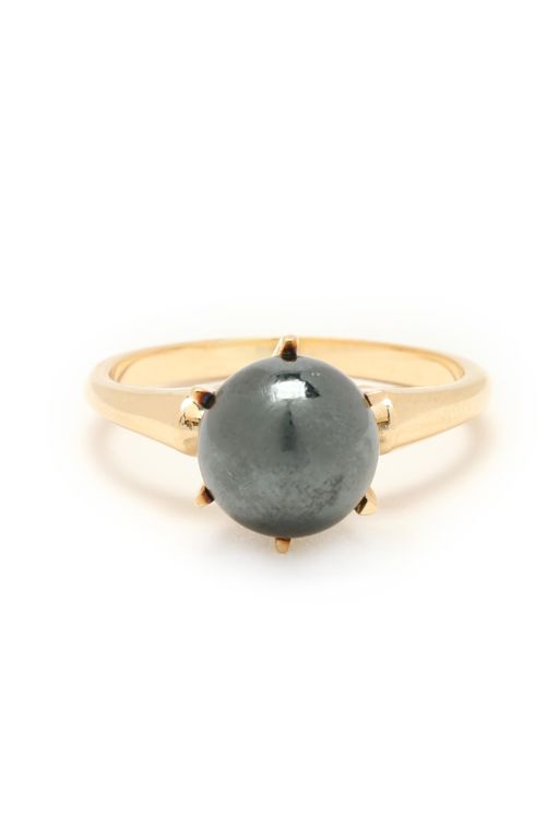 Gold and Hematite Ring