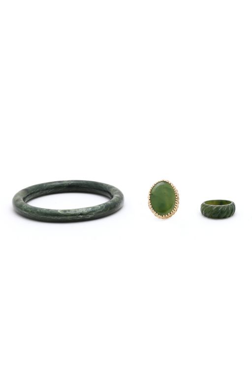 Group of Nephrite Jade Jewelry