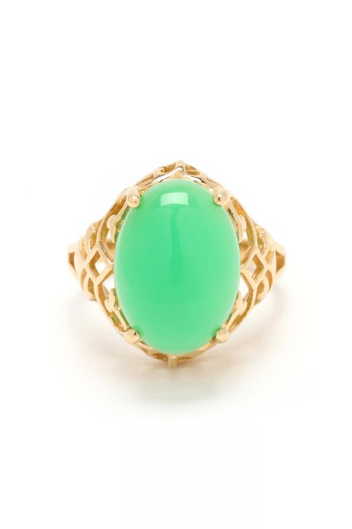 Gold and Chrysoprase Ring