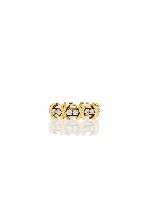 18k Gold and Platinum Diamond Band Ring