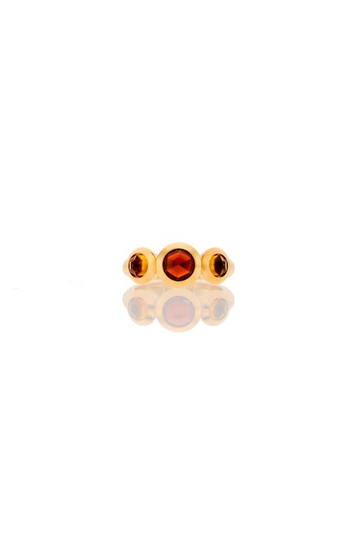 18k Gold Garnet and Citrine Ring