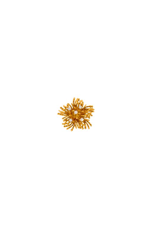 18k Gold Diamond Brooch