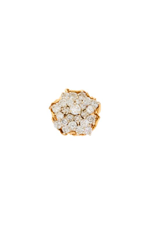 14k Gold Diamond Cluster Ring
