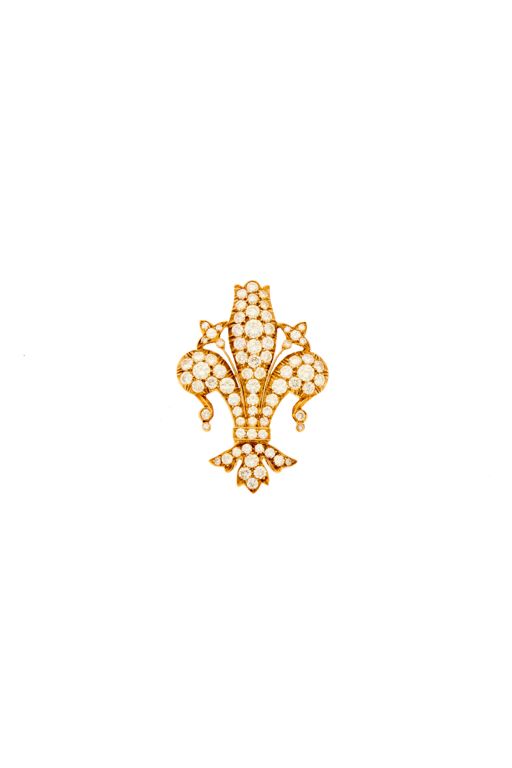 18k Gold Diamond Brooch