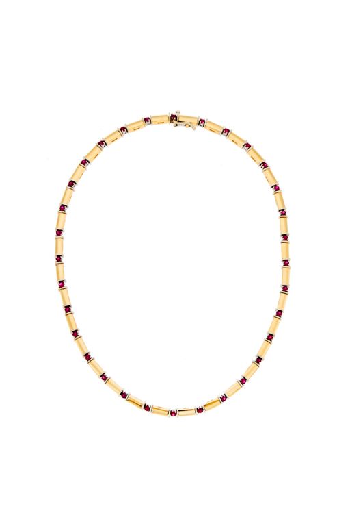 14k Gold Ruby Necklace