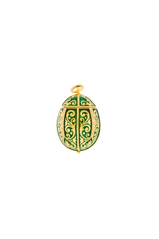 18k Gold Diamond Egg Pendant