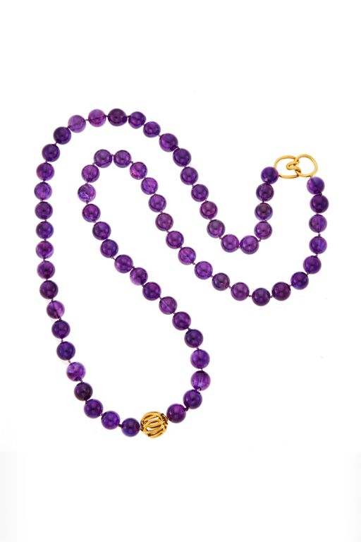 18k Gold Amethyst Necklace