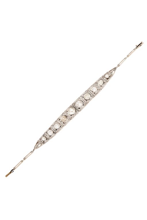 Platinum and 14k Gold Diamond Bracelet