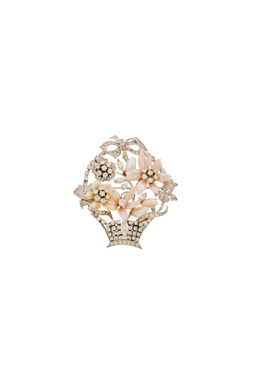 Platinum Pearl and Diamond Pendant-Brooch