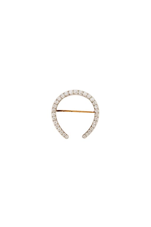 Platinum and 18k Gold Diamond Brooch
