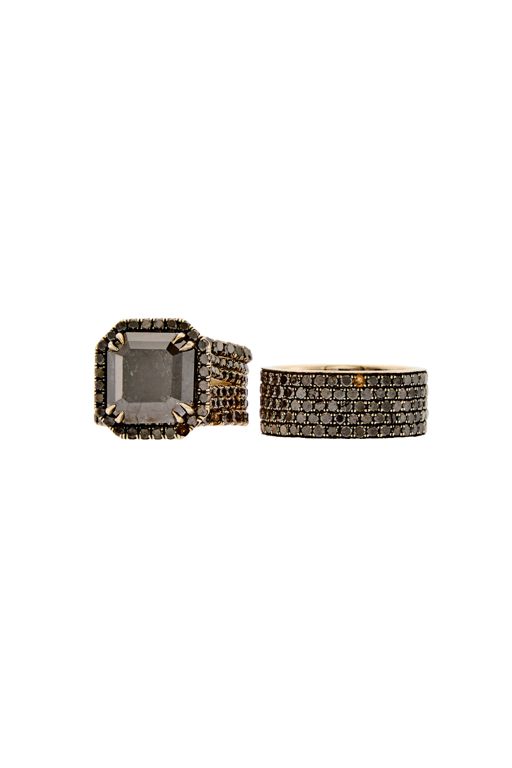 Two 14k Gold Diamond Rings