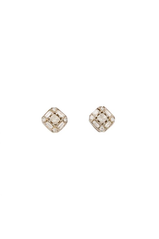 Pair of 18k Gold Diamond Earrings