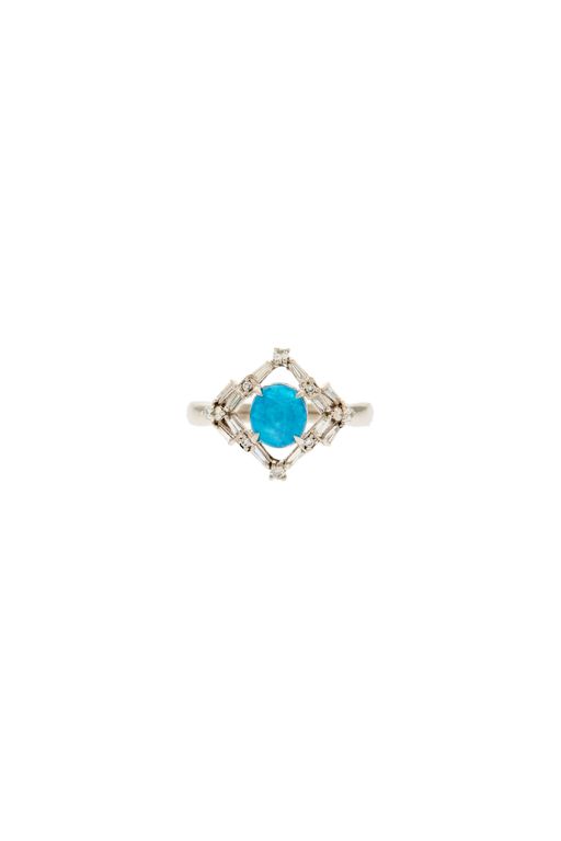 Platinum Tourmaline and Diamond Ring