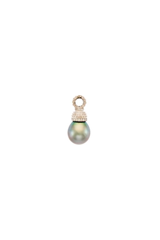 14k Gold Pearl and Diamond Pendant