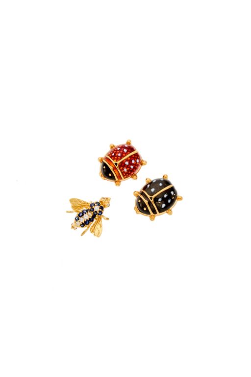 Group of Gold, Enamel and Gem-Set Insect Brooches