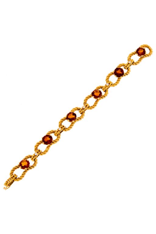 10k Gold Citrine and Diamond Bracelet
