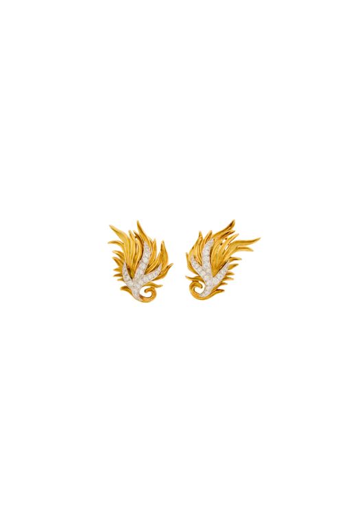Pair of 18k Gold Diamond Earrings