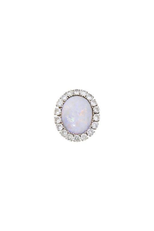 14k Gold Opal and Diamond Ring