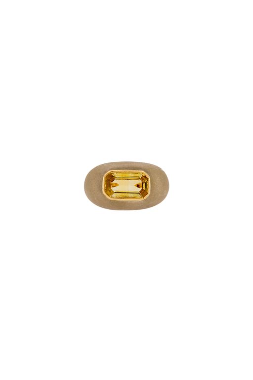 Two-Color Gold and Synthetic Yellow Sapphire Ring