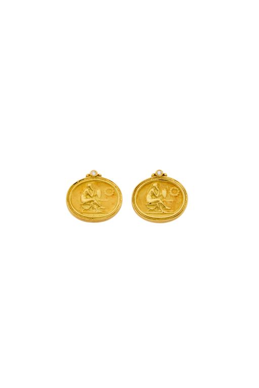 Pair of 18k Gold Diamond Earrings