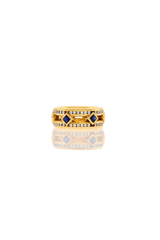 18k Gold Sapphire and Diamond Ring