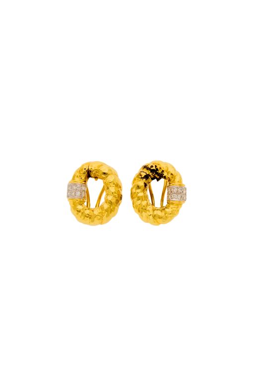 Pair of 18k Gold Diamond Earrings