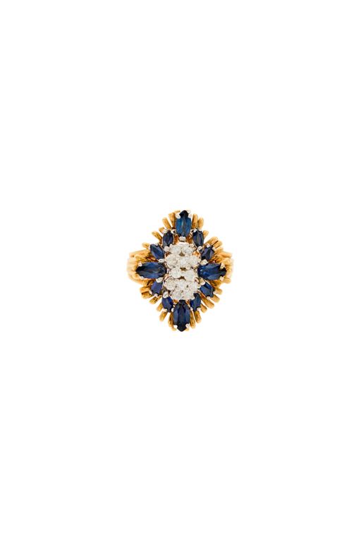 14k Gold Sapphire and Diamond Ring