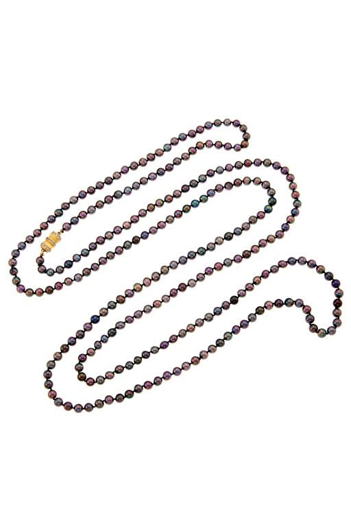 14k Gold Pearl and Diamond Necklace