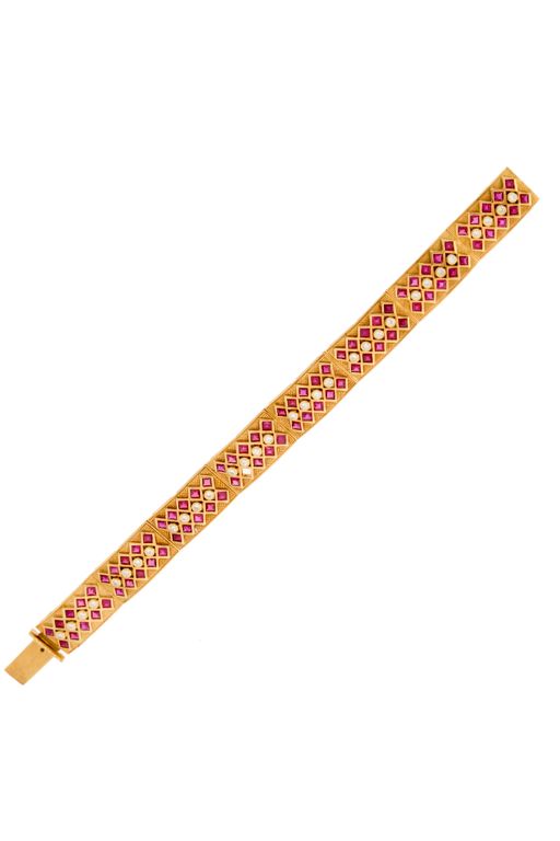 18k Gold Ruby and Diamond Bracelet