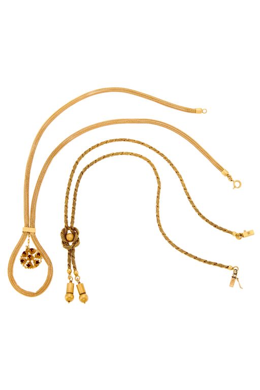 Two Gold Glass Necklaces