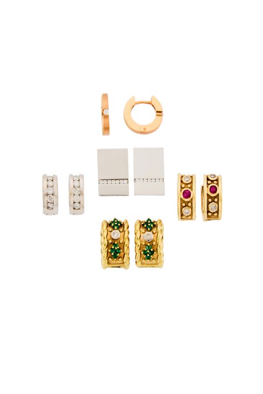 Gold Multi-Gem Earrings