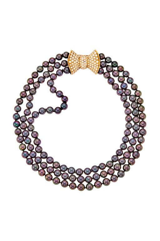 14k Gold Pearl and Diamond Necklace