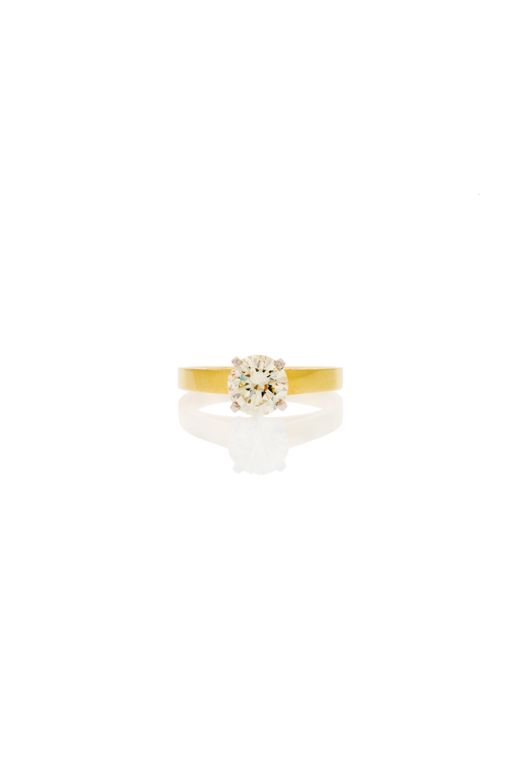 18k Gold and Platinum Diamond Ring