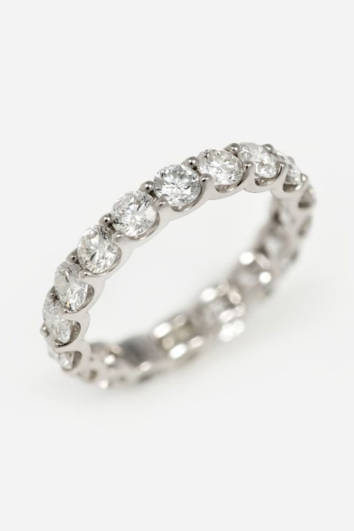 14k White Gold Synthetic Diamond Eternity Ring