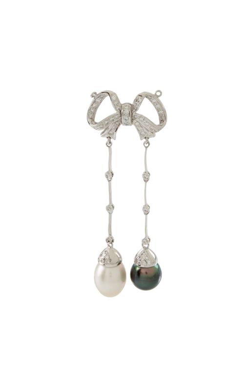 18k White Gold Pearl and Diamond Pendant