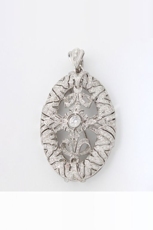 18k White Gold Diamond Pendant/Brooch