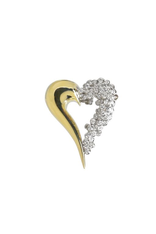 14k Yellow Gold Diamond Heart Pendant