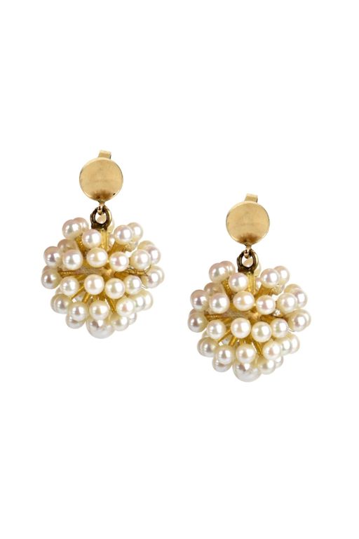 14k Yellow Gold Pearl Stud Earrings