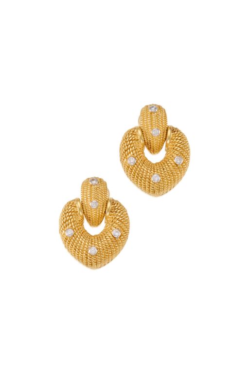 Pair of 18k Gold Diamond Earrings