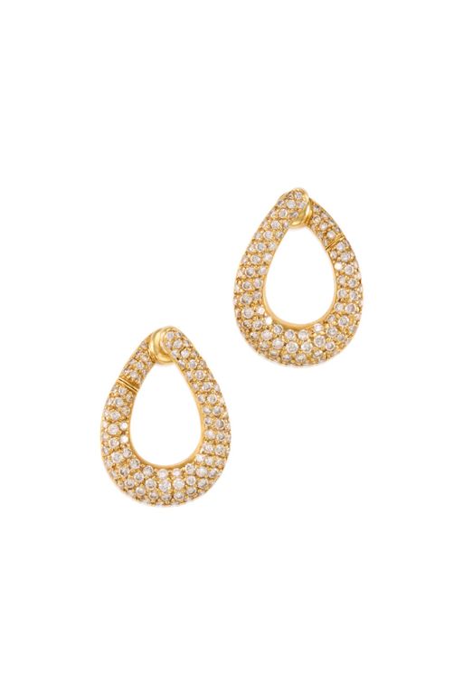 Pair of 18k Gold Diamond Earrings