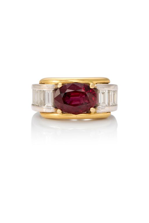 18k Gold Ruby and Diamond Ring