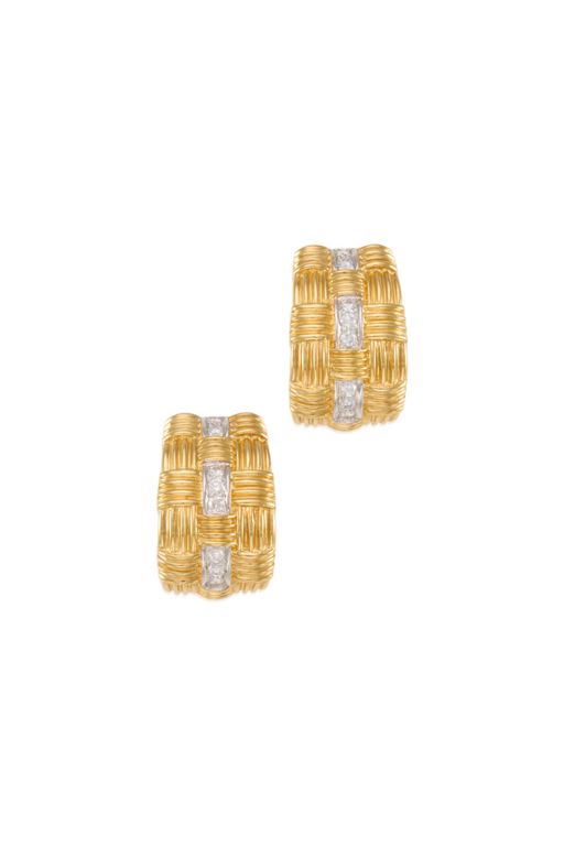 Pair of 18k Gold Diamond Earrings