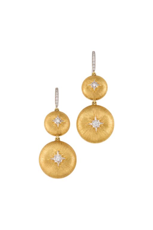 Pair of Gold Diamond Earrings