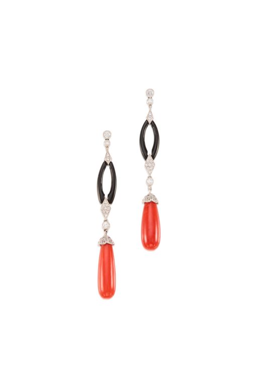 Pair of 18k Gold Multi-Gem Earrings
