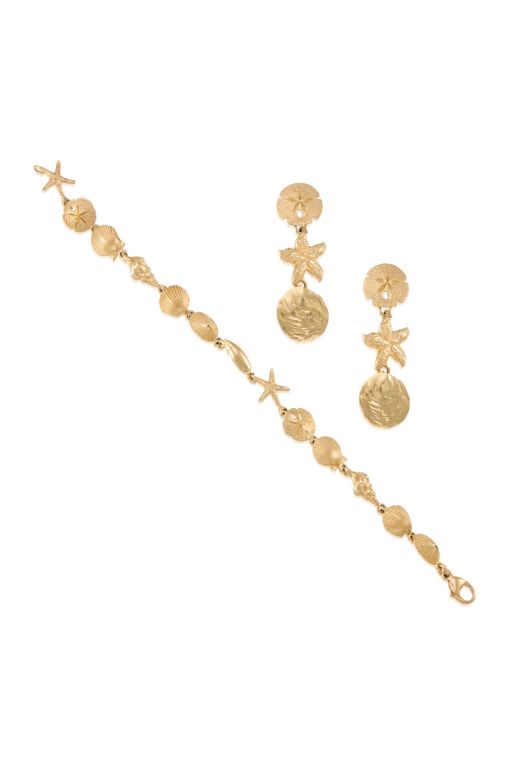 14k Gold Bracelet and Earrings