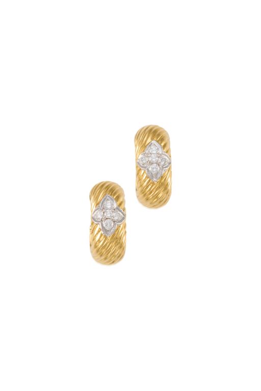Pair of 18k Gold Diamond Earrings