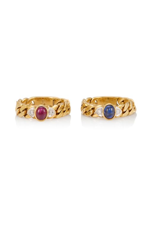 Two 18k Gold Multi-Gem Rings