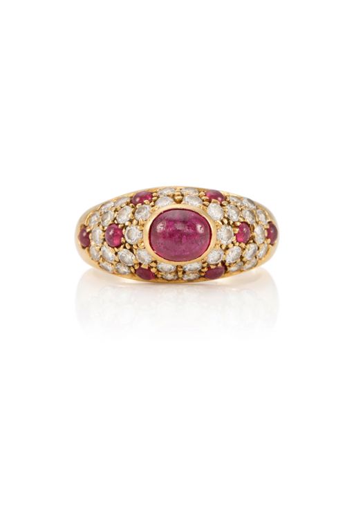 18k Gold Ruby and Diamond Ring