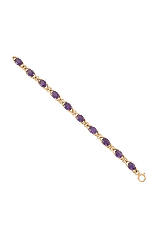 14k Gold Amethyst Bracelet